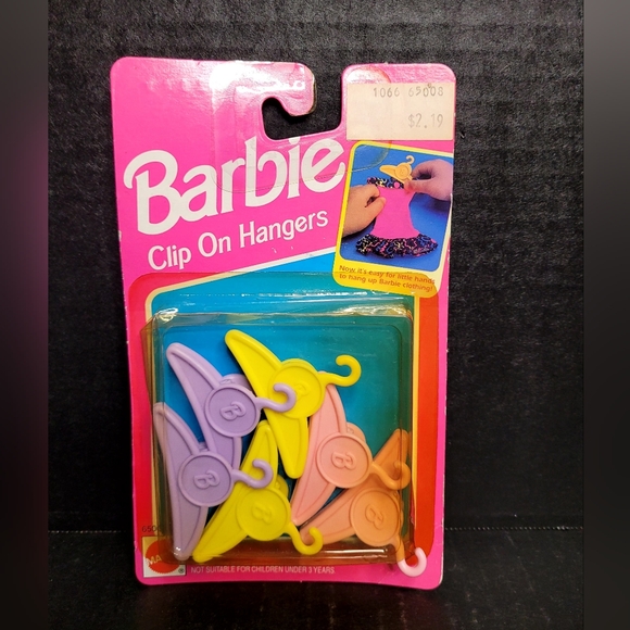 Barbie Other - 1993 Barbie Colorful Clip-On Hangers Set #65008